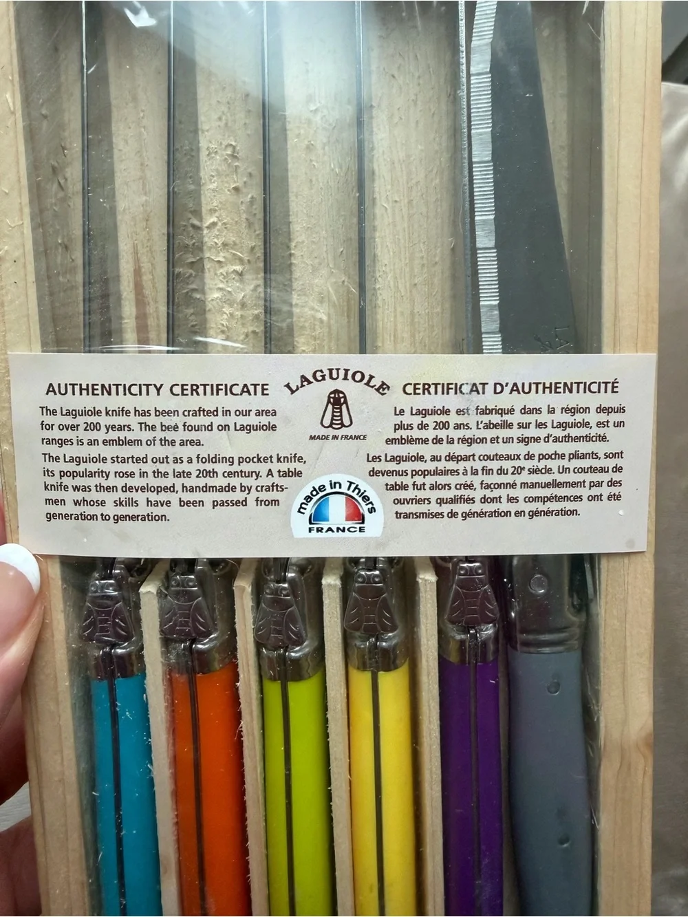 Laguiole Colorful Stainless Steel Table Knives - Multicolor